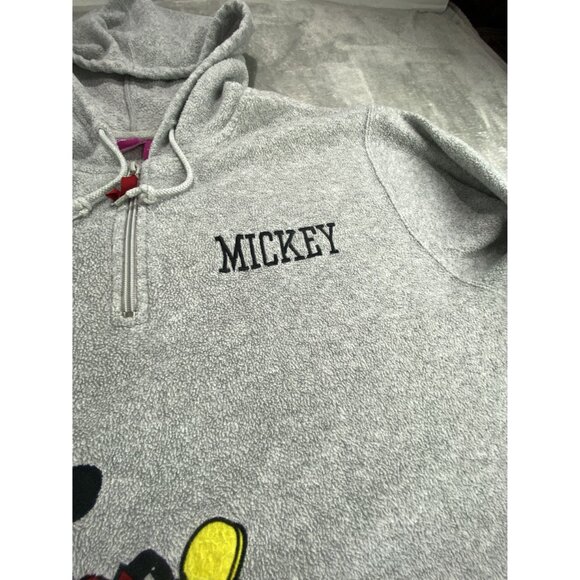 VTG 90's Mickey Mouse Gray Hoodie Sweatshirt Fleece  Womens+  22/24 - Picture 3 of 9